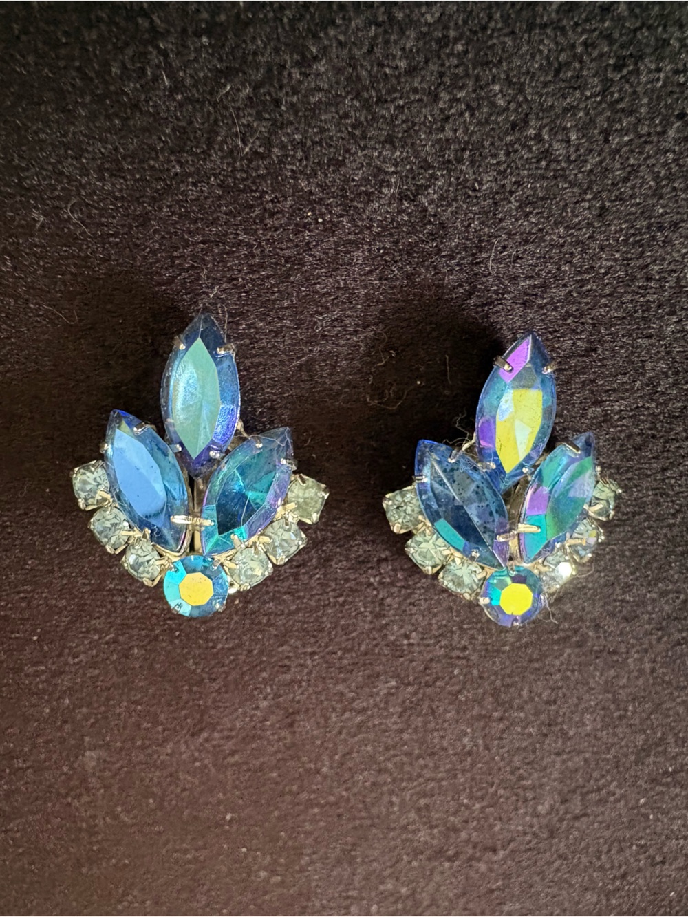 Vintage “Sticking for Sarah Coventry”  “Blue Lagoon” DemiClip 1964 Earrings
